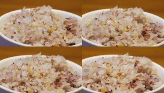 多种有机谷物米饭健康营养膳食的展示高清在线视频素材下载