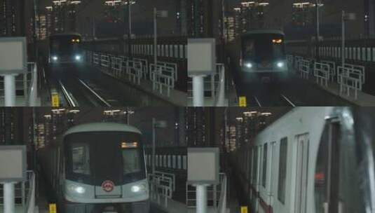 上海地铁在铁路上缓慢行驶高清在线视频素材下载