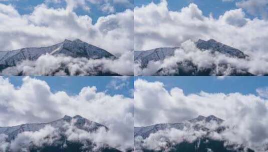 西藏高原_蓝天白云雪山_自然风光001高清在线视频素材下载