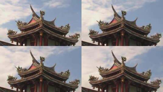 寺庙屋顶装饰高清在线视频素材下载