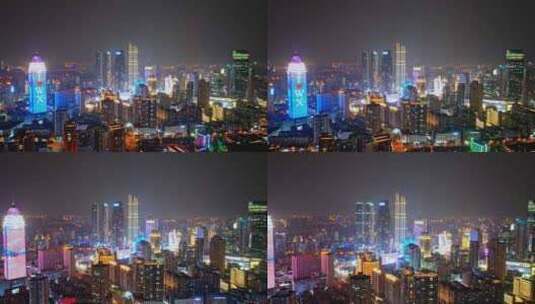 中国江苏无锡城市夜景航拍高清在线视频素材下载