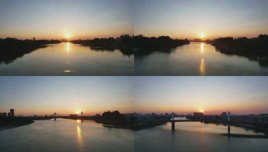 河流黄昏日落航拍合集高清在线视频素材下载