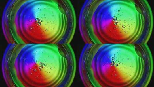 4K彩色水中的气泡高清在线视频素材下载