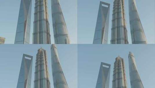 上海陆家嘴三件套城市风光空镜运镜高清在线视频素材下载