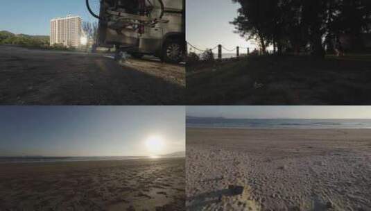 惠州海边沙滩露营地高清在线视频素材下载