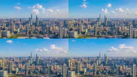 5K广州中轴线广州天河天环广场广州塔1高清在线视频素材下载