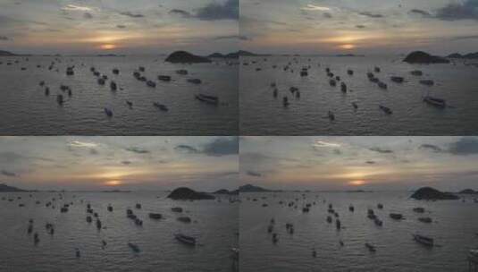 原创印尼科莫多拉布安巴焦夜晚船宿航拍风光高清在线视频素材下载