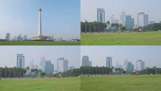 印尼雅加达独立广场城市高清在线视频素材下载