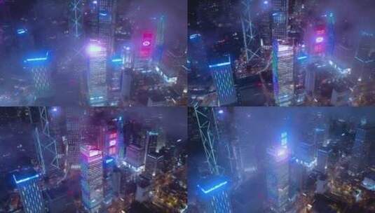 香港航拍夜景高清在线视频素材下载