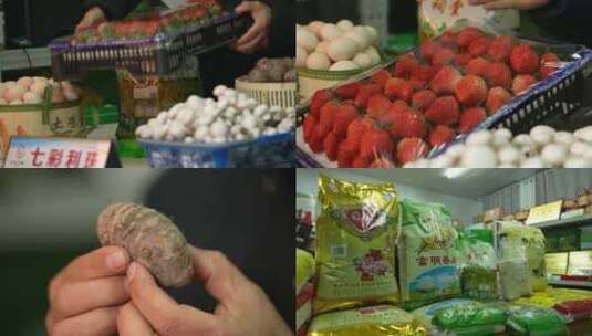 草莓 鸡蛋农产品展示高清在线视频素材下载