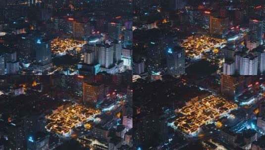 云南昆明城市夜景航拍高清在线视频素材下载