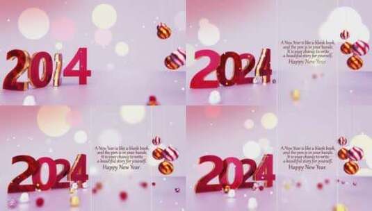 新年快乐2024问候卡愿望卡高清在线视频素材下载