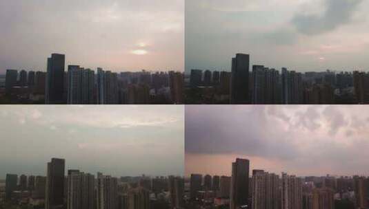 杭州钱塘新区高楼大厦日转夜延时摄影高清在线视频素材下载