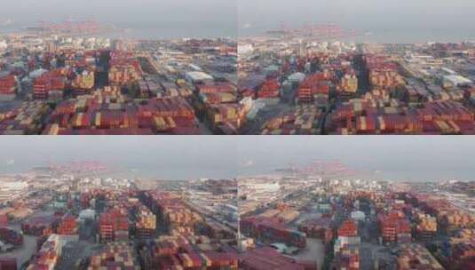 货运港口集装箱高清在线视频素材下载