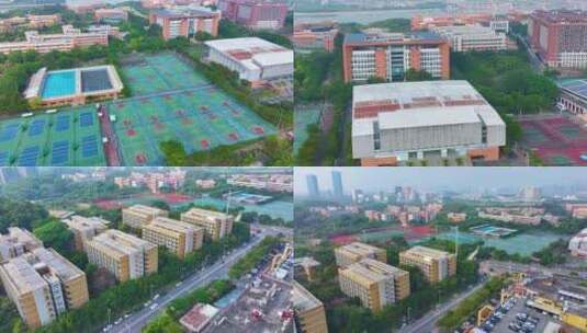 中山大学广州大学城东校区航拍东校园广州风高清在线视频素材下载