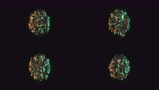 抽象艺术的3d球体循环渲染，带有超现实的高清在线视频素材下载