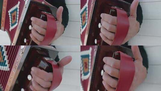 红色手风琴细节和设计高清在线视频素材下载