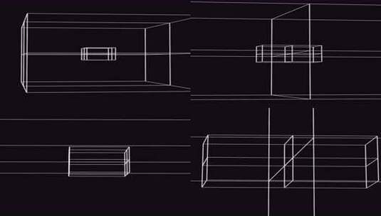 此作品以空间立方体的几何3D线框表示为特高清在线视频素材下载