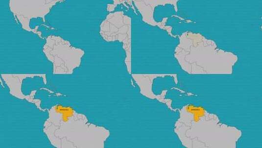 委内瑞拉地图高清在线视频素材下载