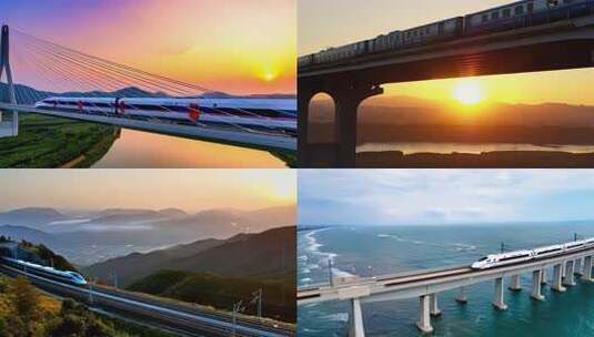 中国高铁动车和谐号复兴号唯美高清在线视频素材下载