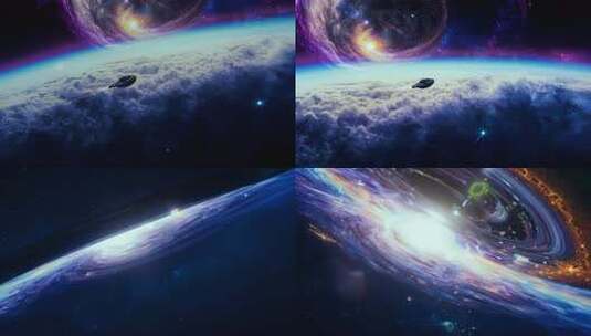 无垠星际旅行科幻合集 外星外太空母舰航行高清在线视频素材下载