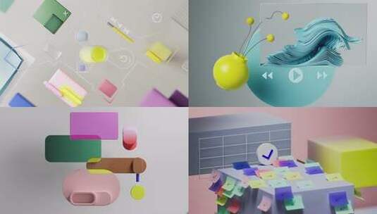 3D渲染的抽象花瓶创意素材高清在线视频素材下载
