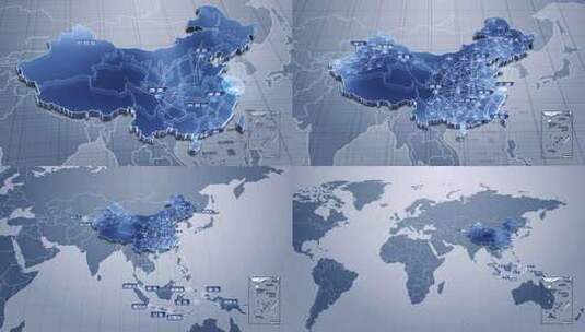 航线地图模版文件夹高清AE视频素材下载