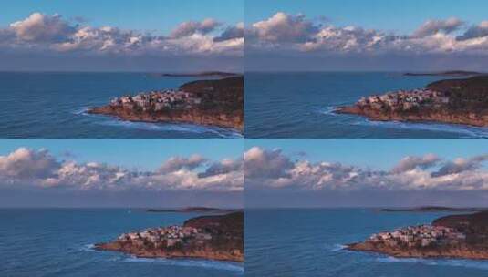 海岛落日浪漫氛围感小镇高清在线视频素材下载