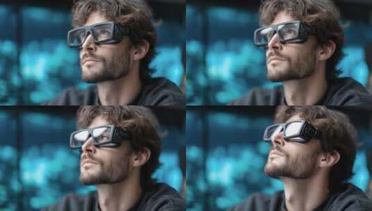 未来科技眼镜沉浸式体验虚拟现实新视界高清在线视频素材下载