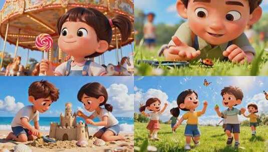 儿童节 儿童欢乐日常瞬间 孩子的多彩童年高清在线视频素材下载