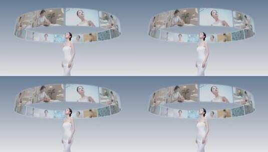 科技环屏幕医美大数据医美HUD科技医美高清AE视频素材下载