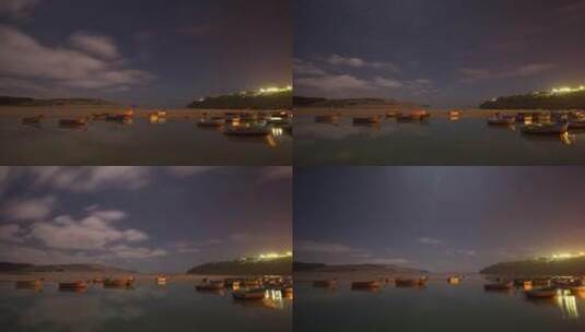 穆莱之星海港夜晚风光高清在线视频素材下载