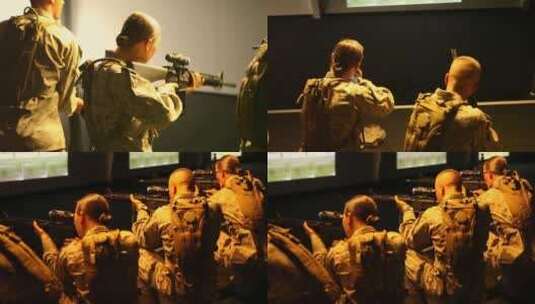 美国模拟在战场上发射武器高清在线视频素材下载