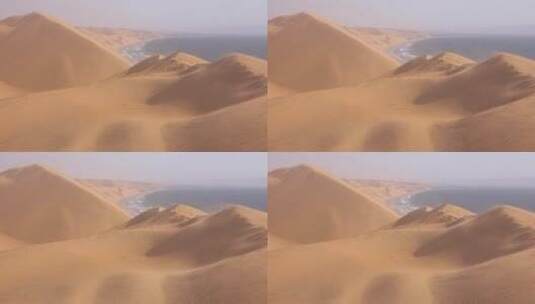 强风吹过沙丘吹起漫天黄沙高清在线视频素材下载