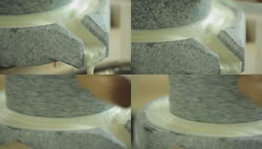 石磨磨豆浆全过程高清在线视频素材下载