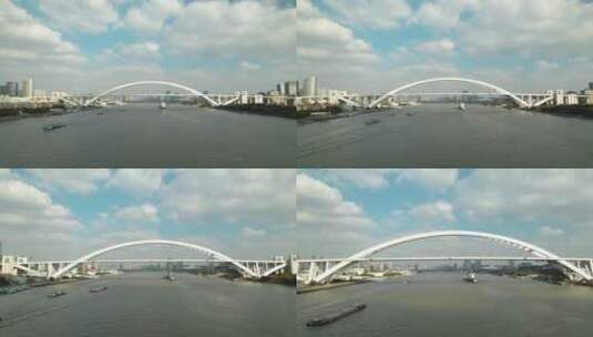 上海卢浦大桥航拍高清在线视频素材下载