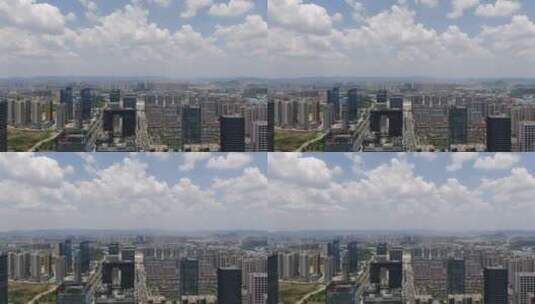 航拍贵阳城市蓝天白云天际线高清在线视频素材下载
