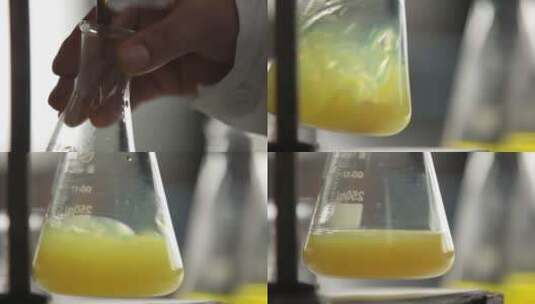 烧杯试管蒸馏瓶化学实验检测高清在线视频素材下载