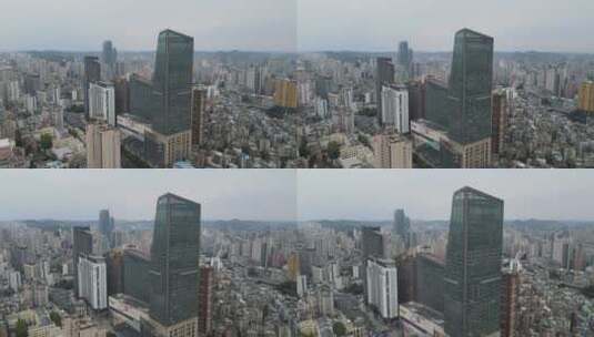 4K航拍贵州贵阳汇金国际商务建筑CBD高楼高清在线视频素材下载