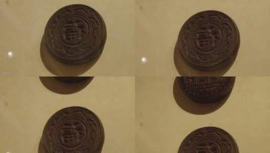 中华民族园朝鲜族木质模具月饼模子高清在线视频素材下载