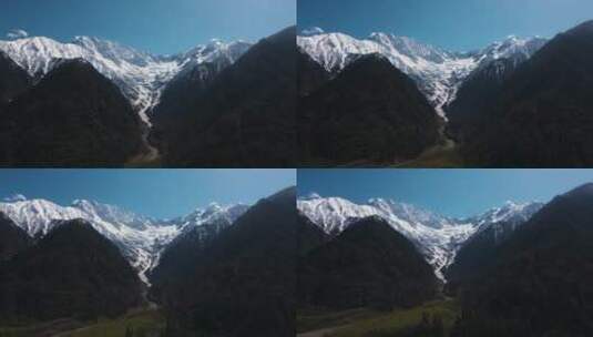 雪山冰川视频五千米海拔雪山山顶的积雪冰河高清在线视频素材下载