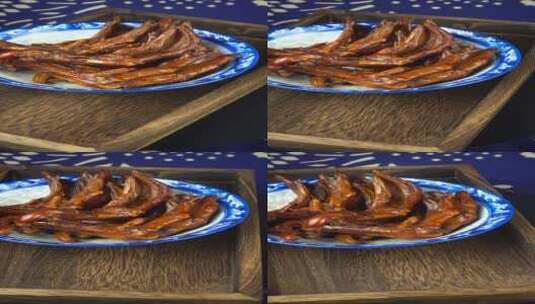 卤鸭掌熟食卤菜4k竖版视频旋转展示高清在线视频素材下载