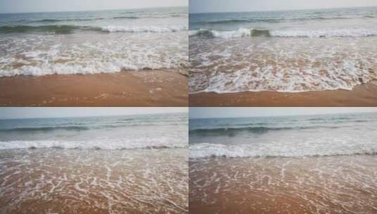实拍海洋沙滩海浪高清在线视频素材下载