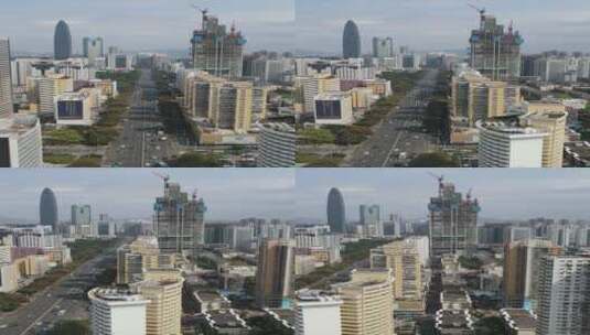 城市航拍深圳深南大道交通竖屏高清在线视频素材下载