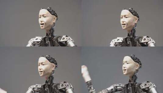 手舞足蹈的人脸机器人高清在线视频素材下载