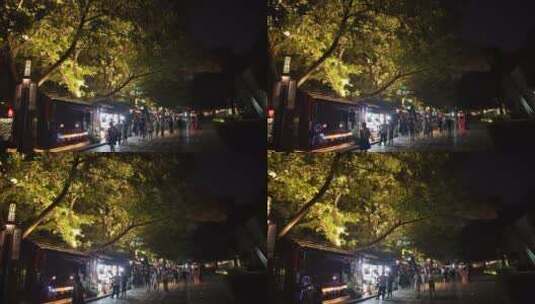 杭州桥西历史文化街区夜景高清在线视频素材下载