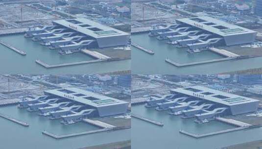 中国广东省中山市马鞍岛中山口岸客运站高清在线视频素材下载