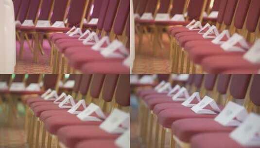 会议厅里的一排空椅子高清在线视频素材下载