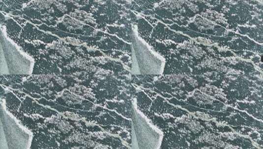 西藏冬季冰湖俯拍高清在线视频素材下载