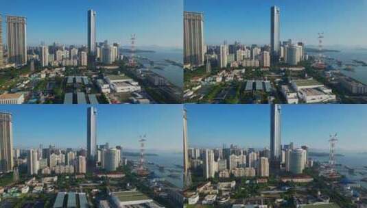 航拍厦门国际中心建筑景观高清在线视频素材下载